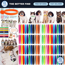 90 Pcs Newborn Whelping Collars for Puppies  Kittens - 3 Sizes, 15 Colors