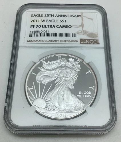2011 W American Silver Eagle NGC PF 70 Ultra Cameo 25th Anniversary Brown Label