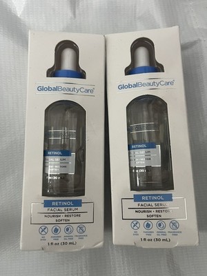 Global Beauty Care Retinol Facial Serum 1 Oz. Nourish, Restore Soften Lot of 2
