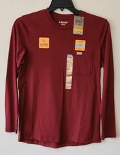 NWT Ariat  Women's Rebar Workman Tree Long Sleeve T-shirt Maroon Size Medium