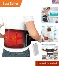 Cordless Heating Pad with Massager for Back, Portable Lower Back Massager FSA...