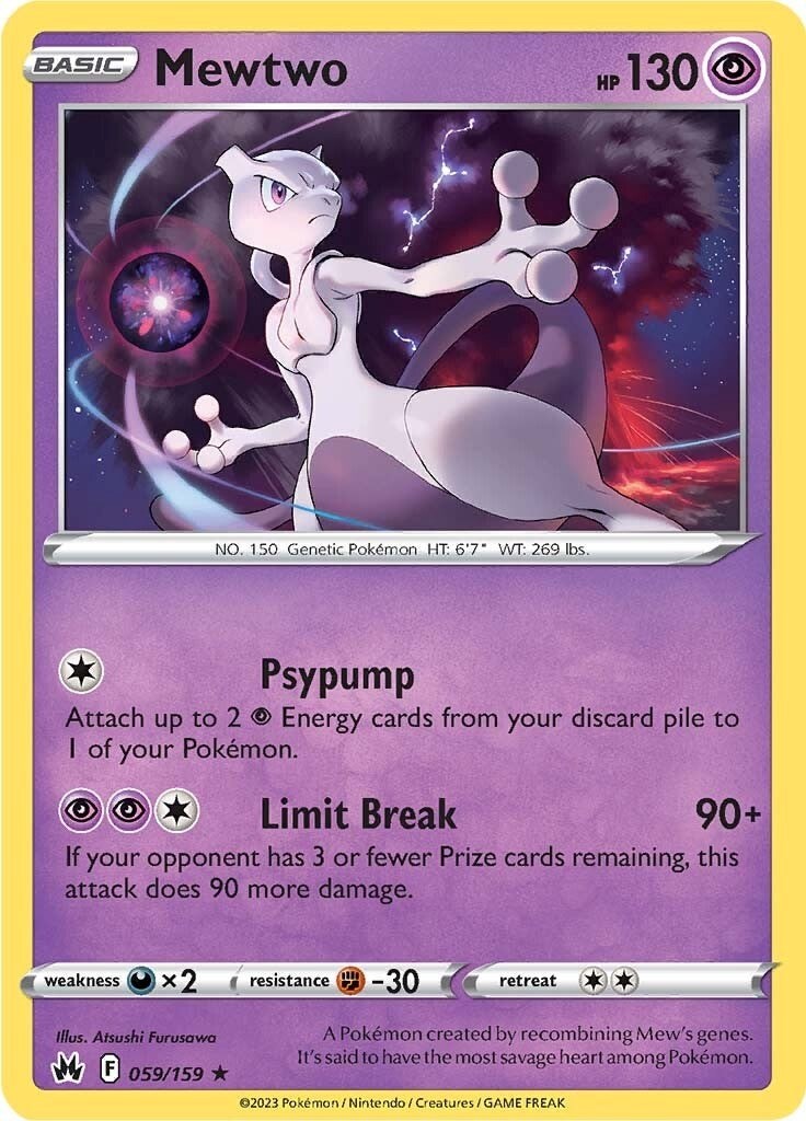 Mewtwo Holofoil - SWSH: Crown Zenith- 059/159 NM