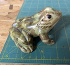 Vintage Brush McCoy Art Pottery Hand Painted Garden Frog Excellent Condition