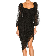 ASTR The Label Athens Black Burnout Polka Dot Size Large - New Without Tags