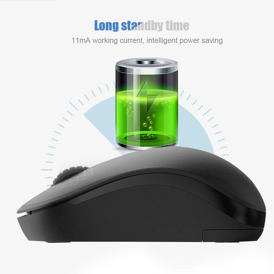 I210 Wireless Mouse Desktop Laptop Office 2.4G 3Key 3D 1600 DPI Power Saving - Image 3 of 4