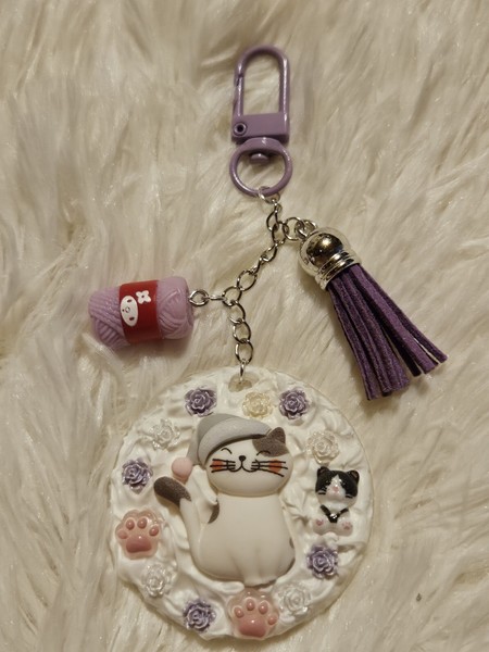 "Handgebastelter SchlüSsel-/TaschenanhäNger *Katze SchlafmüTze\""-image
