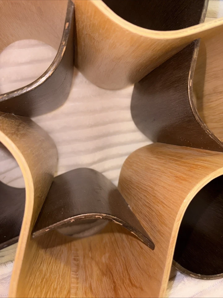 Vintage Bentwood Wine Rack Sculptural Walnut & Birch MCM Bent Wood Knot - Image 4 of 4