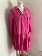 Hush A line Dress UK 8 VGC pink cotton A line tiered lace cotton oversize