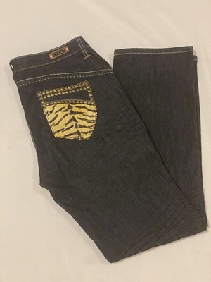Vintage Coogi Studded Denim   Unique Tiger-Look Accent Pocket, Women s Sz 15/16