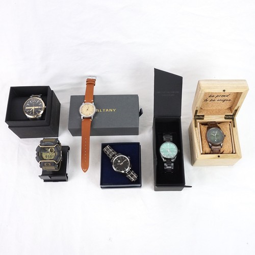 Baltany, Holzkern, Vincero, Armani Exchange & More Men's Watches Lot of 6