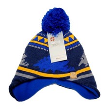 Swiss Tech Winter Hat Beanie Boys Dinosaurs Blue 3M Thinsulate Fleece Lined Kids