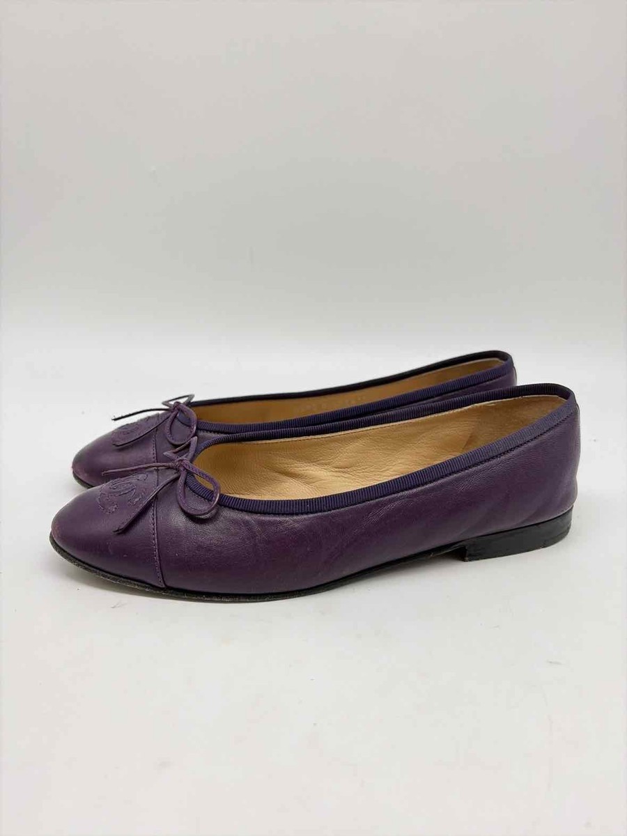 CHANEL 紫 スエード ローファー　36 1/2 Chanel Purple Size 36 Slip On Flats | eBay