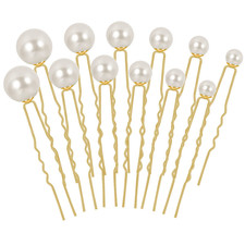 BESARME Pearl Hair Pins, 36 Pcs Wedding Pearl Hair Accessories Bridal Rhinestone
