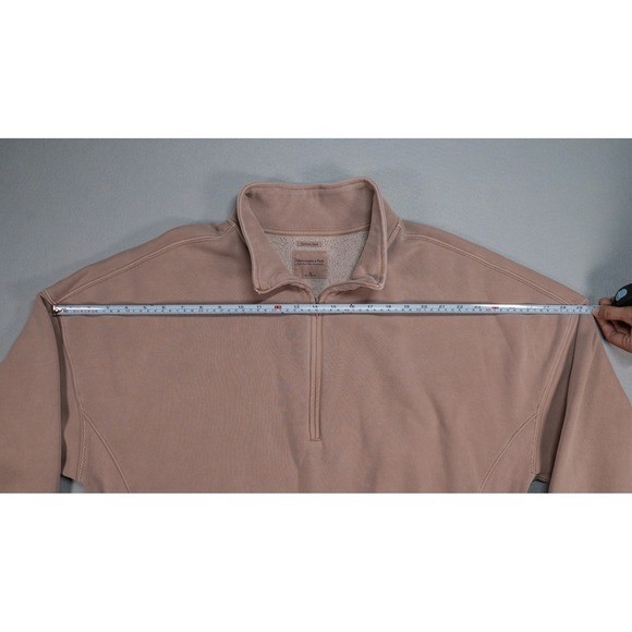Abercrombie & Fitch Quarter Zip Sweatshirt Women XL Pink Oversized Pullover image 8