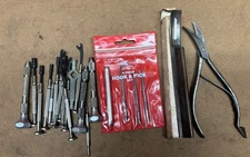 Lot of Vintage Mini Pocket Tools: Hand Vises, Hooks & Picks, Wrenches, Cutters