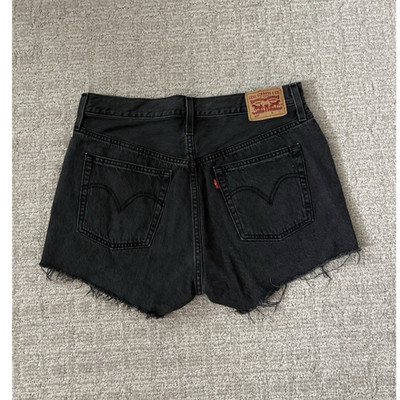 Levi's 501 Black Denim Cutoff Shorts Distressed Raw Hem Women s 