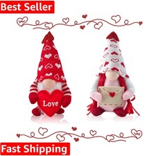 Valentine Day Gnomes Plush Decorations 2pcs Stuffed Gnomes Couple Figurines H...