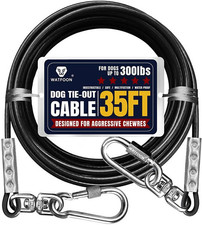 Tie Out Cable for Dogs up to 300Lbs,35Ft Extra Strong 1000Lbs Break Strength Tie