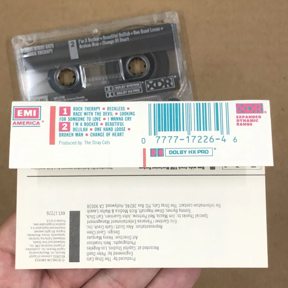 STRAY CATS Cassette Tape 80s Rockabilly ROCK THERAPY BRIAN SETZER Foto 4 de 4