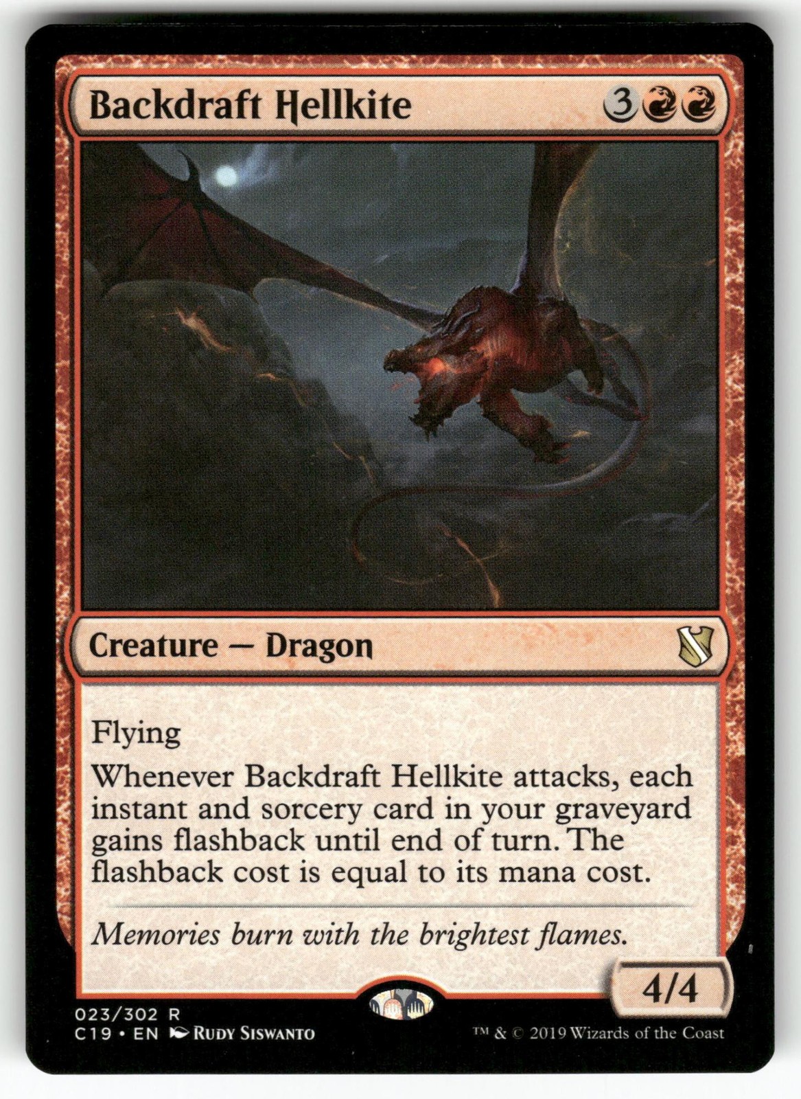 Backdraft Hellkite 23 Rare Commander 2019 Magic: The Gathering Near Mint