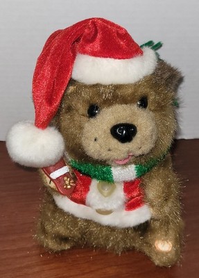 WORKING Gemmy Festive Fella Dog Puppy Christmas Plush Y2k Singing Dancing Cute
