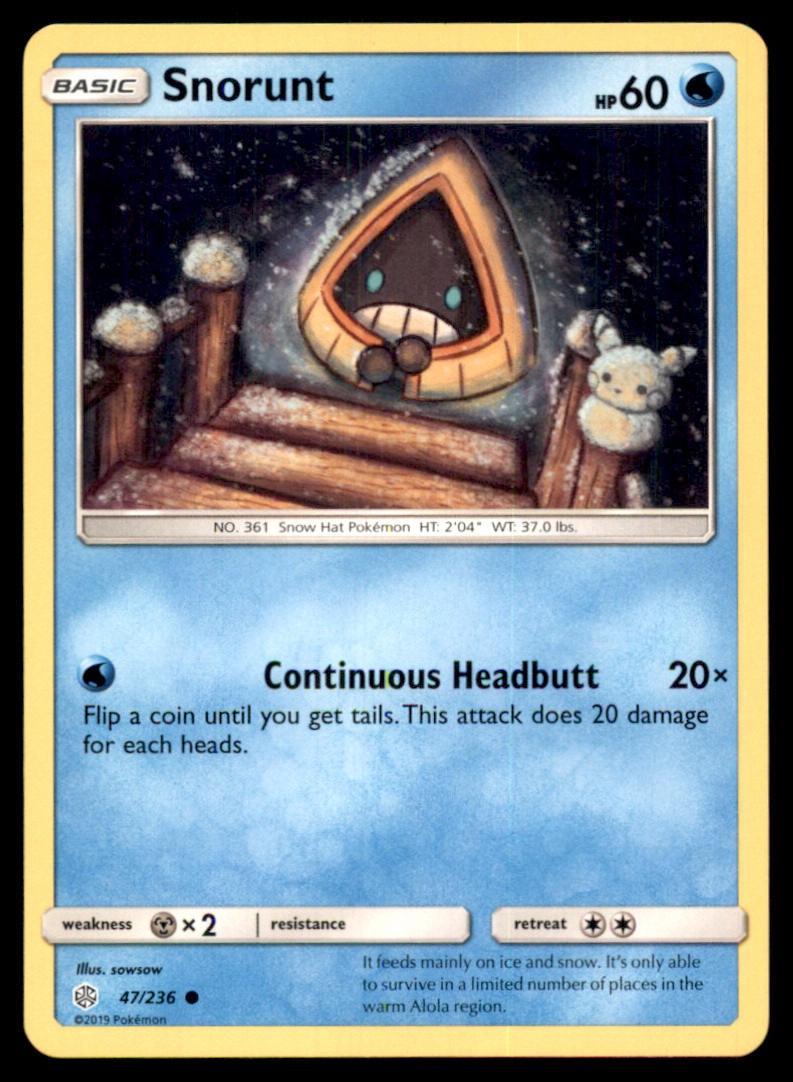 Snorunt 47 236 C Cosmic Eclipse Pokemon MP