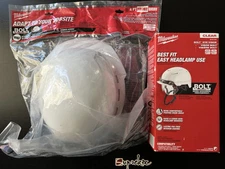 Milwaukee BOLT White Type 1 Class C Hard Hat/ Clear Dual Coat Lens Eye Visor Set