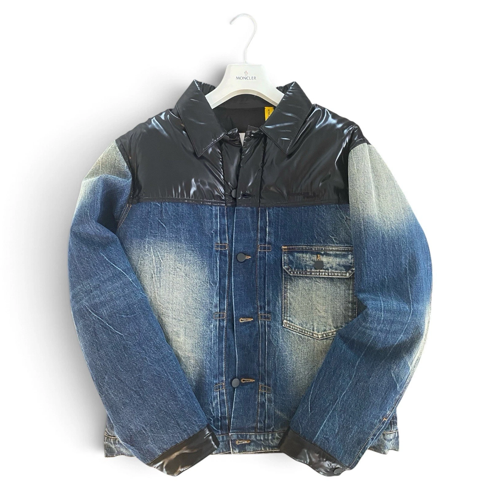 Moncler Genius x Fragment Shady Denim Down Jacket Hiroshi Fujiwara Men's 4 US XL - product detail image 3
