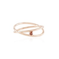 Roter Diamant Rose-Gold Vergoldet Silber Ring- Echtschmuck