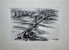 Alec Stern Golden Gate Splendor Print Golden Gate Bridge San Francisco Art VTG
