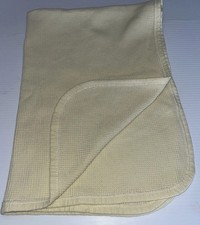 Vintage Carters Yellow Cotton Waffle Weave Thermal Baby Blanket Made In USA