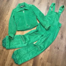 Vintage Bogner Ski Suit 60s 70s Snowsuit Corduroy Coat Jacket Snow Bib Womens 10