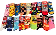 NOVELTY CREW SOCKS UNISEX FUN CHARACTERS CANDY 6-12! DISCOUNT ON MULTI PURCHASE!