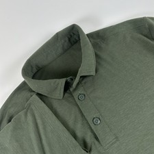 Lululemon Men  s SZ S Olive Green Evolution Short Sleeve Polo Casual Shirt