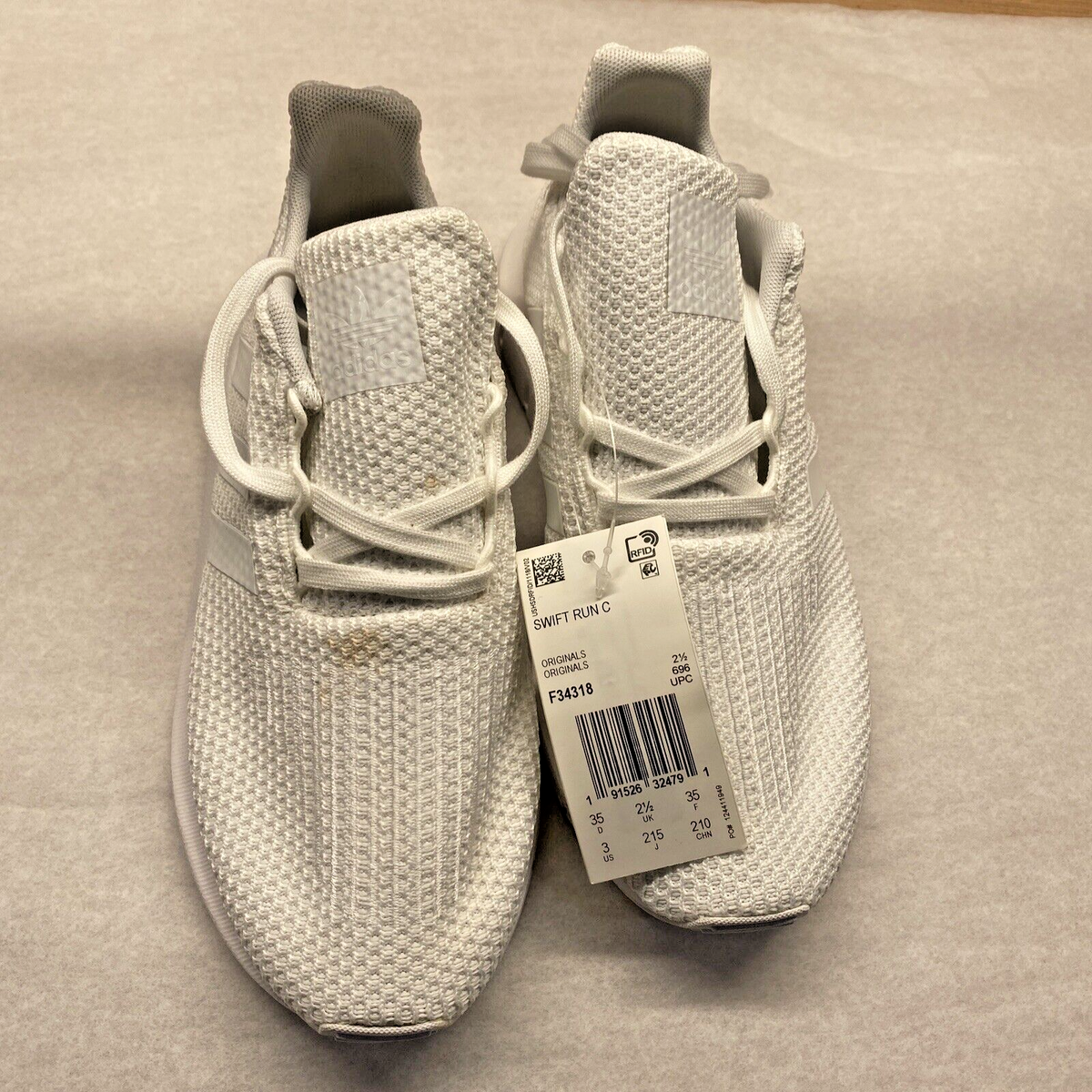 run adidas Big Kids/Women's Swift Run C Ortholite F34318 White Size 3