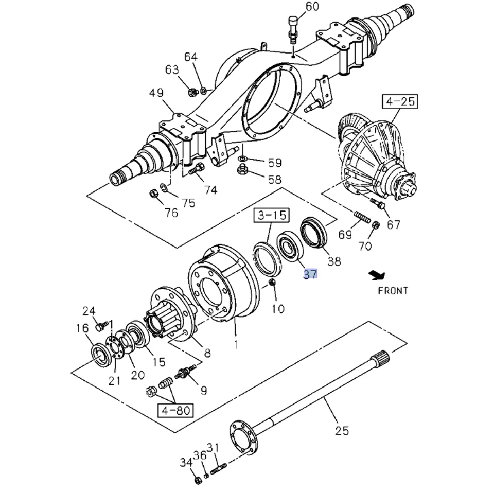 2x Bearing Hub Rear Wheel Axle Inner for ISUZU NPR NPR-HD NQR 98-24 LTLT - Image 2 of 4