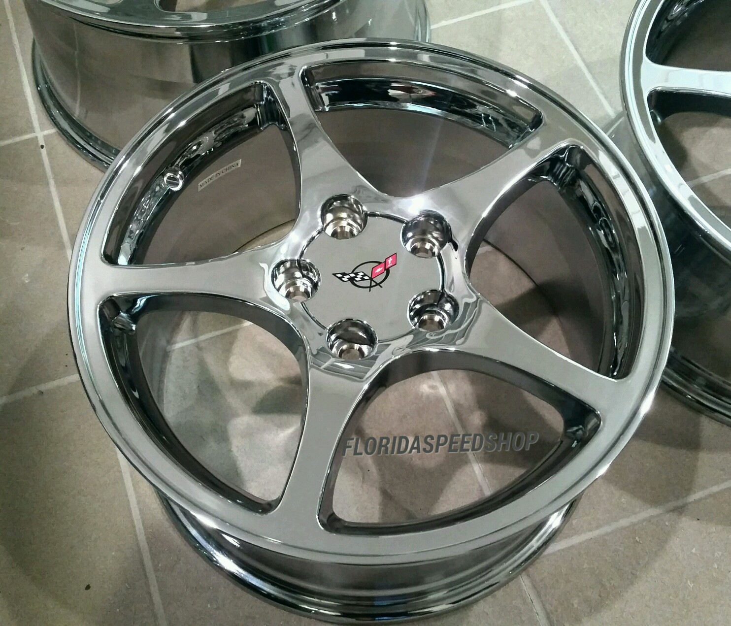 NEW CHROME C5 THIN SPOKE STYLE CORVETTE WHEELS FITS: 1997-2004 C5 17/18 ...