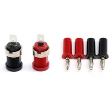 4mm Banana Plug Banana Sockets Connector Audio Speaker Wire Cables Black / Red