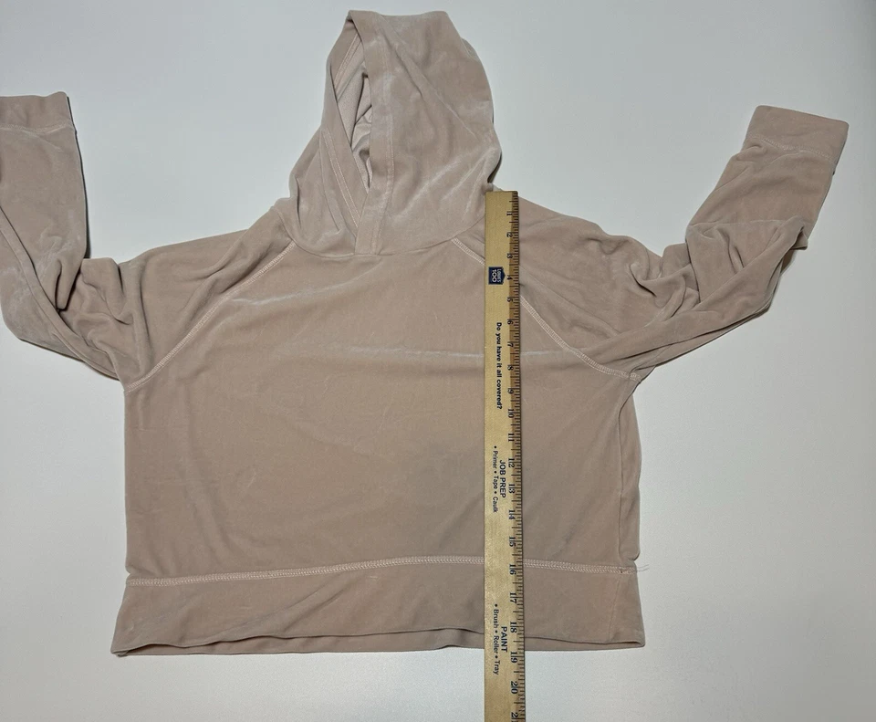 Sudadera con Capucha de Terciopelo Recortado Inspirada en Y2K para Mujer Talla Grande Balletcore Acogedora Rosa Pastel Foto 4 de 4