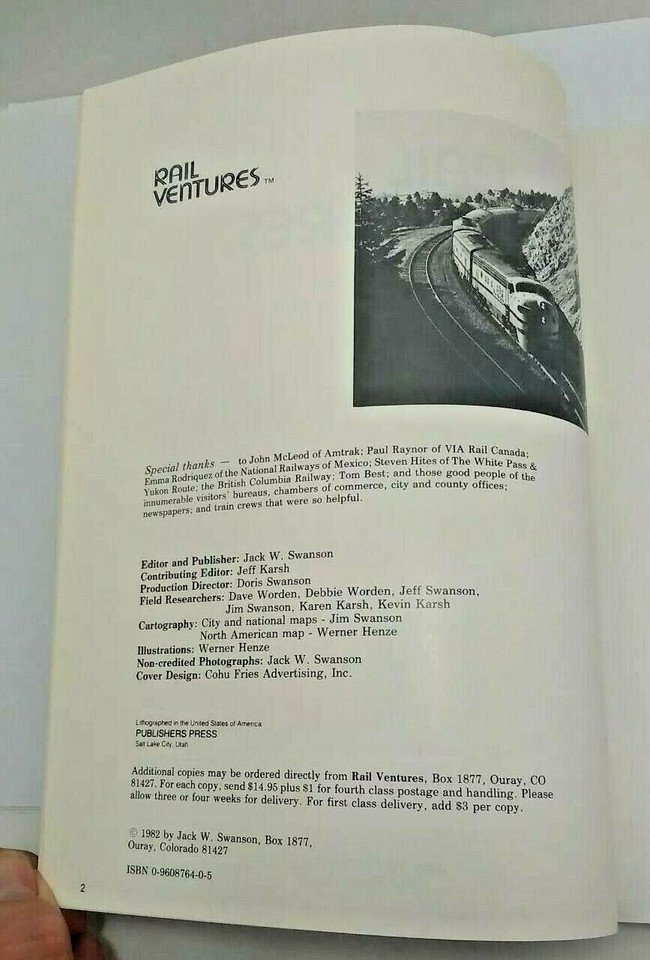 Rail Ventures: Planning Guide to Rail Travel US Canada Mexico 1982 ...