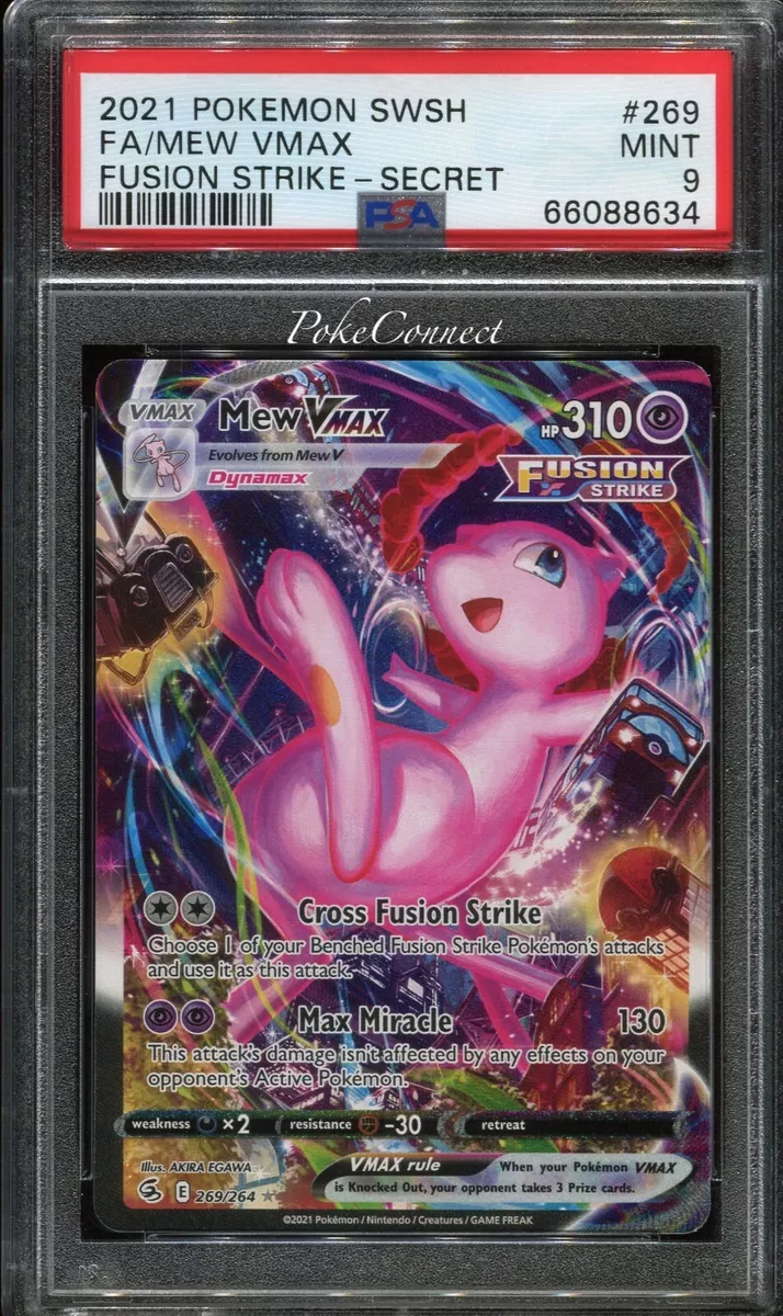 PSA 9 Pokemon Mew VMAX Alternate Art Secret Rare Fusion Strike #269