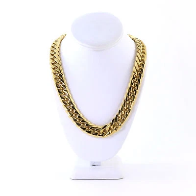 SOLID 14K YELLOW GOLD FINISH THICK HEAVY MIAMI CUBAN TIGHT LINK CHAIN 18MM JayZ - Image 1 of 2