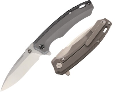 QSP Knife Woodpecker Folding Knife 3.75'' Bohler M390 Steel Blade Titanium Handle