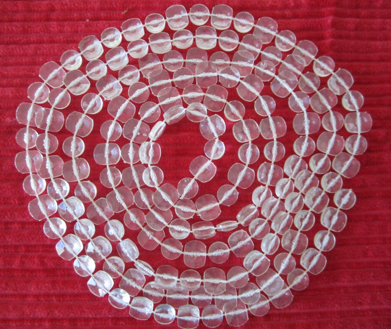 5-1/2 ft Plastic Flat Clear Bead Garland Rope Strand Christmas Crafts Holiday