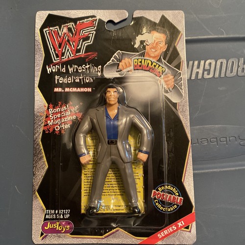 Vintage 1999 WWF Bend-Ems Mr. Mahon JusToys #12127...