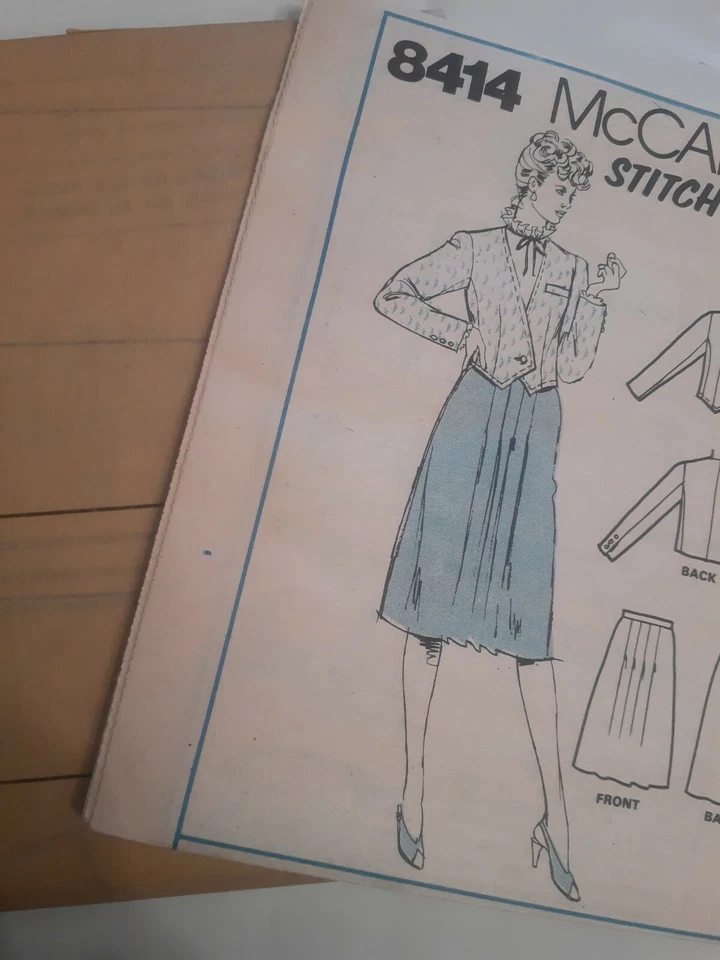Skirt Blazer Jacket Fitted McCalls Stitch N Save 8414 Sewing Pattern 12 14 16  - Image 4 of 4