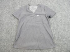 Figs Shirt Womens Adult Extra Small Gray Comfort Pocket Scrub Top V Neck