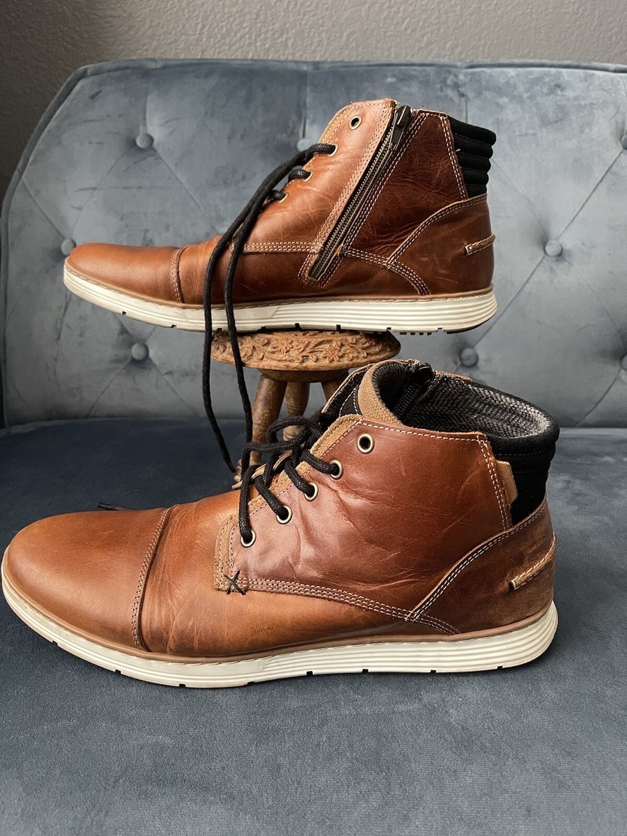 BULL BOXER Adyn Boot Mens US 13 Leather Side Zip Lace Up  display picture 1