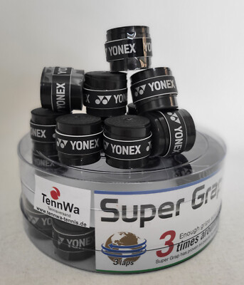20er Pack YONEX SUPER GRAP schwarz, das Profi-Overgrip, weltweiter Bestseller