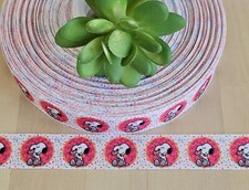 7/8" 1 YD Snoopy Donut Grosgrain Ribbon Sprinkles Woodstock Beagle Dog Collar